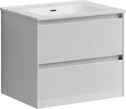 Тумба с раковиной белый глянец 61 см Sancos Cento CN60W + CN7001