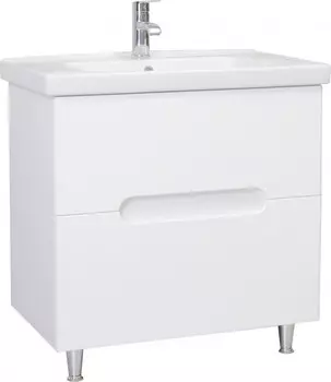 Тумба с раковиной белый глянец 65,4 см Bellezza Андрэа 4639010110018 + 4660018640214