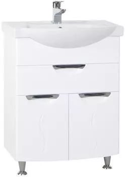 Тумба с раковиной белый глянец 65,5 см Bellezza Глория 4639510090016 + 4640021060940