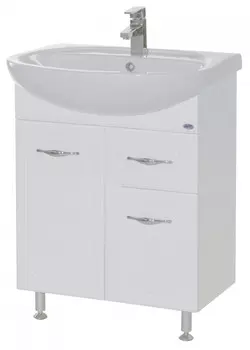 Тумба с раковиной белый глянец 66,5 см Bellezza Стелла 4636010090012 + 4620000141426