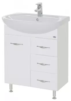 Тумба с раковиной белый глянец 66,5 см Bellezza Стелла 4636010140014 + 4620000141426