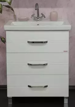 Тумба с раковиной белый глянец 70,5 см Sanflor Анкона C0000002170 + 4620008197746