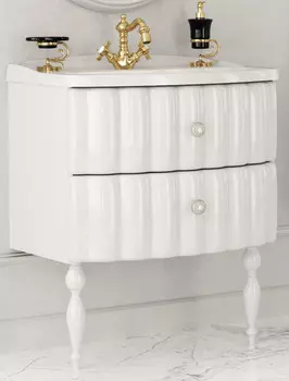 Тумба с раковиной белый глянец 70 см Aima Design Pearl У40392