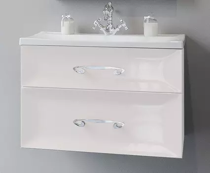 Тумба с раковиной белый глянец 74,9 см Marka One Delice У71293