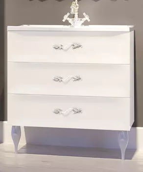 Тумба с раковиной белый глянец 74,9 см Marka One Lumier У71290