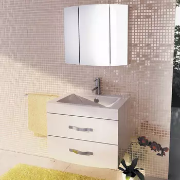 Тумба с раковиной белый глянец 75 см Comforty Лаура 00004136348