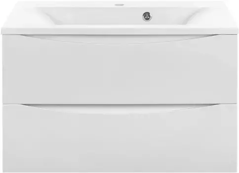 Тумба с раковиной белый глянец 75 см Vincea Mia VMC-2MA750GW + VCB-3M750W