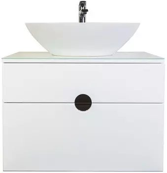 Тумба с раковиной белый глянец 75 см Orange Moon Mo-75TU+RA