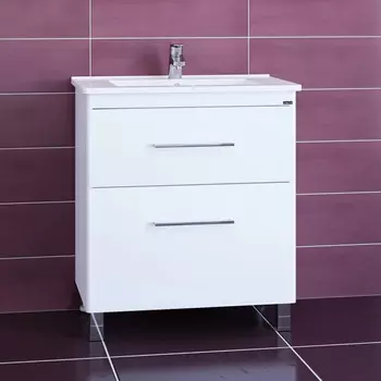 Тумба с раковиной белый глянец 76,5 см Санта Вегас 226030 + OCKAP75