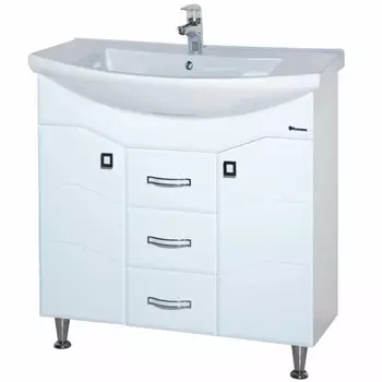 Тумба с раковиной белый глянец 76 см Bellezza Джулия 4631212000012 + 4620008197371