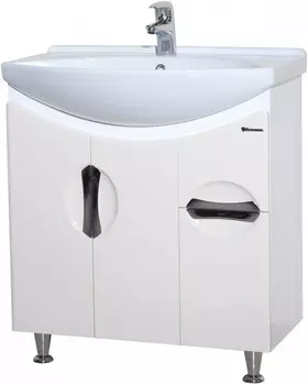 Тумба с раковиной белый глянец 76 см Bellezza Лагуна 4632112110016 + 4620008197470