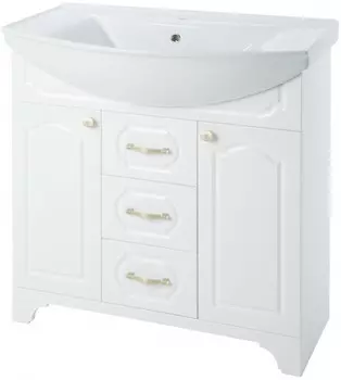 Тумба с раковиной белый глянец 76 см Bellezza Тиффани 4630512110018 + 4620008197470