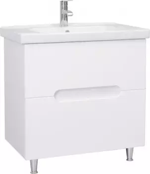 Тумба с раковиной белый глянец 80 см Bellezza Андрэа 4639013110015 + 4660018640207