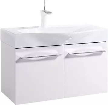 Тумба с раковиной белый глянец 80 см Aqwella 5 Stars Milan SETMil.01.08/W/Ber.08.04.D