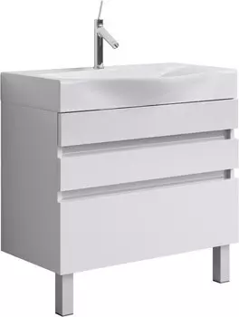 Тумба с раковиной белый глянец 80 см Aqwella 5 Stars Bergamo SETBer.01.08/n/W/Ber.08.04.D