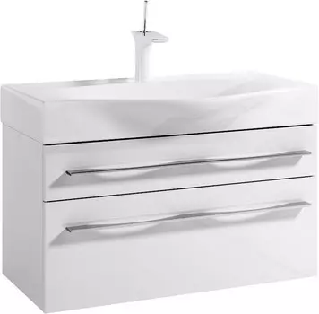 Тумба с раковиной белый глянец 80 см Aqwella 5 Stars Milan SETMil.01.08/2/W/Ber.08.04.D