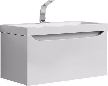 Тумба с раковиной белый глянец 80 см Aqwella 5 Stars Verona SETVer.01.08/W/Inf.08.04.D