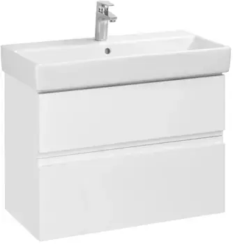 Тумба с раковиной белый глянец 80 см Roca Oleta A857640806 + 3274C500Y