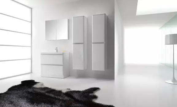 Тумба с раковиной белый глянец 80 см BelBagno Energia-N ENERGIA-N-800-2C-PIA-BL-T