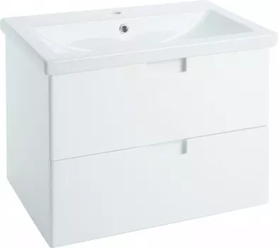 Тумба с раковиной белый глянец 80 см Bellezza Пегас 4630413270019 + 4690311045416