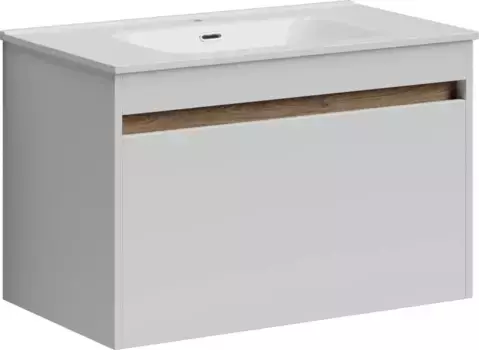 Тумба с раковиной белый глянец 81 см Sancos Smart SM80W + CN7005