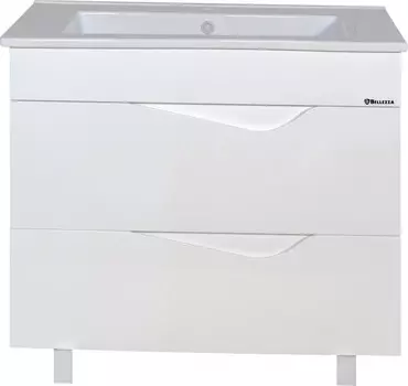 Тумба с раковиной белый глянец 85 см Bellezza Эйфория 4639114000017 + 4640021062227