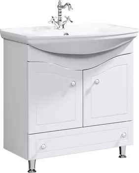 Тумба с раковиной белый глянец 87 см Aqwella Franchesca FR0108 + 4620008197357