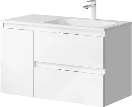 Тумба с раковиной белый глянец 91,8 см Aqwella 5 Stars Accent ACC0109RW + Mal.09.04.D-R