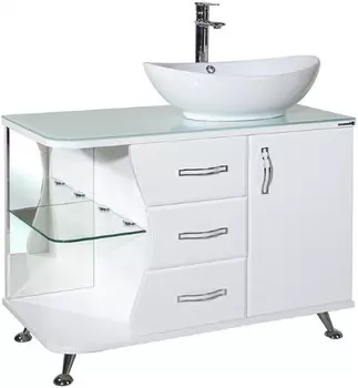 Тумба с раковиной белый глянец 91 см Bellezza Рио 4633615141019 + 4620008193823