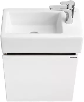 Тумба с раковиной белый глянец/эбони светлый 46 см Акватон Эклипс 1A1728K1EK49L