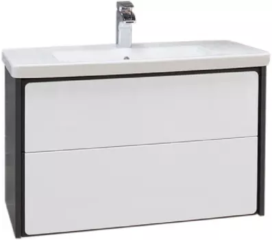 Тумба с раковиной белый глянец/антрацит 80 см Roca Ronda ZRU9302965 + 327470000