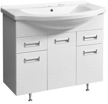 Тумба с раковиной белый глянец/белый матовый 90,5 см Stella Polar Фиора SETSP-00000214/1WH110790