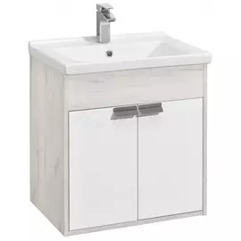 Тумба с раковиной белый глянец/дуб крафт 60 см Акватон Флай 1A2373K0FAX10