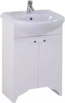 Тумба с раковиной белый матовый 56 см Onika Омега 105531 + 605501