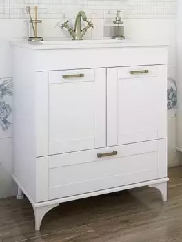 Тумба с раковиной белый матовый 75 см Sanflor Ванесса C000005882 + 4640021062210