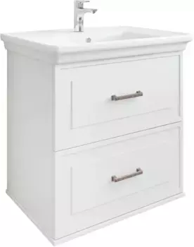 Тумба с раковиной белый матовый 76 см Sanflor Модена C04616 + 4630055550418