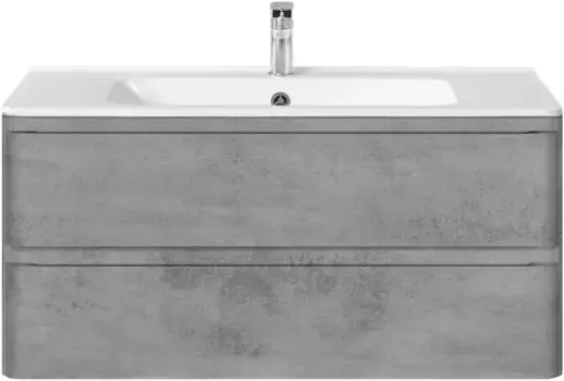 Тумба с раковиной бетон 100 см Vincea Vico VMC-2V100BT + VCB-2VP100W