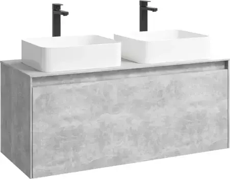 Тумба с раковиной бетон светлый 120 см Aqwella 5 Stars Mobi MOB0112BS + MOB0712BS + 4640021064269 + 4640021064269