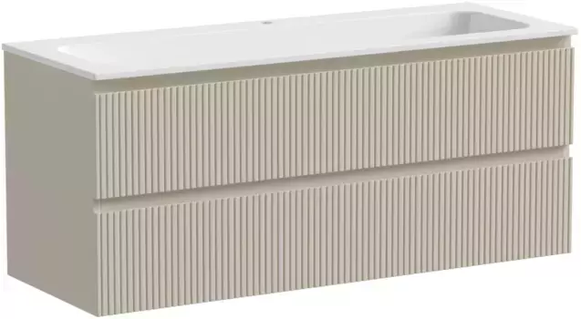 Тумба с раковиной бежевый матовый 121 см Sancos Snob T SNT120CE + CN7017