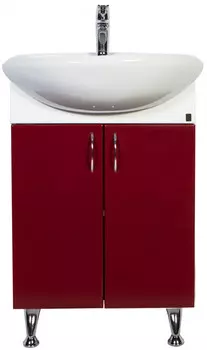 Тумба с раковиной бордо глянец 57 см Orange Кларис Kl-55TUC+RA