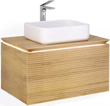 Тумба с раковиной бук светлый 80 см Jorno Karat Kar.01.80/P/BuL + Y18293