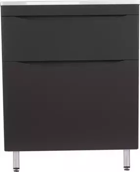 Тумба с раковиной черный матовый 70 см Style Line Бергамо СС-00002311 + СС-00002296