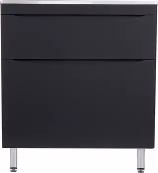 Тумба с раковиной черный матовый 80 см Style Line Бергамо СС-00002313 + СС-00002297