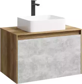 Тумба с раковиной дуб балтийский/бетон светлый 80 см Aqwella 5 Stars Mobi MOB0108DB + MOB0708BS + 4640021064269