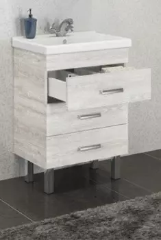 Тумба с раковиной дуб белый 60 см Comforty Никосия 00004142203