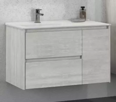 Тумба с раковиной дуб белый 91 см Comforty Бремен 00004142375