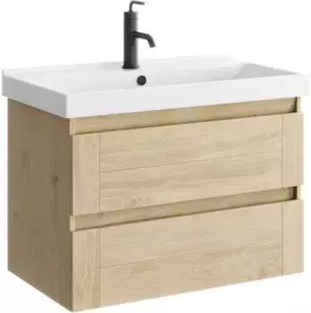 Тумба с раковиной дуб давос 80 см Aqwella Astrid AST0108DD + FST80SLWB01