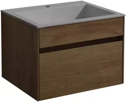 Тумба с раковиной дуб табачный 60 см Vincea Chiara VMC-2C600TO + VCB-13600G