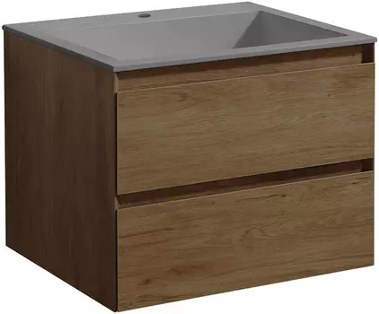 Тумба с раковиной дуб табачный 60 см Vincea Luka VMC-2L600TO + VCB-13600G