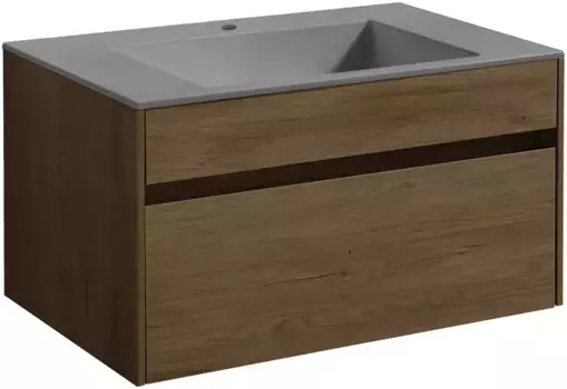 Тумба с раковиной дуб табачный 80 см Vincea Chiara VMC-2C800TO + VCB-13800G